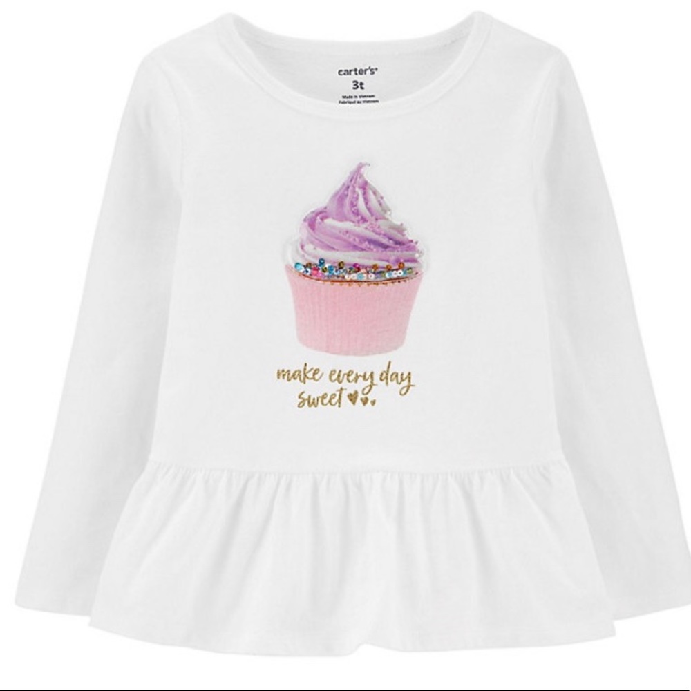 Carters Toddler’s interactive Cupcake Peplum Top
